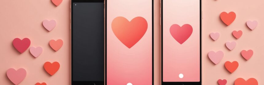 Deux smartphones affichant des applications de rencontre